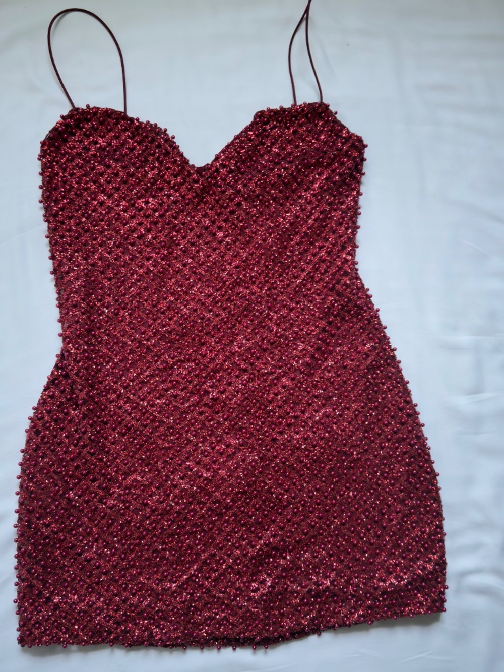 OH Polly embellished sweetheart-neck mini dress